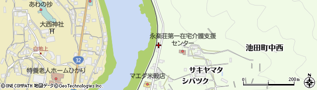 徳島県三好市池田町中西（フナト）周辺の地図