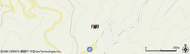 徳島県吉野川市美郷（月野）周辺の地図
