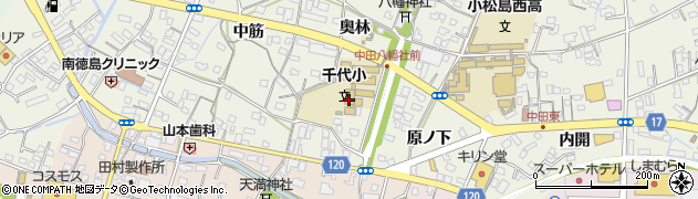 小松島市立千代小学校　給食センター周辺の地図
