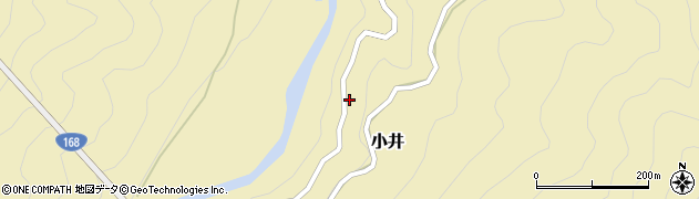 奈良県十津川村（吉野郡）小井周辺の地図