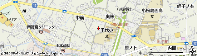 徳島県小松島市中田町奥林65周辺の地図