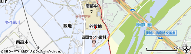 徳島県徳島市勝占町（外敷地）周辺の地図