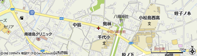徳島県小松島市中田町奥林63周辺の地図