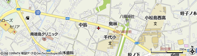 徳島県小松島市中田町奥林62周辺の地図