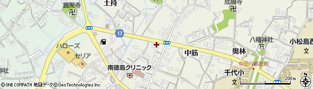 徳島県小松島市中田町（狭間）周辺の地図