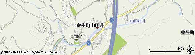 愛媛県四国中央市金生町山田井1374周辺の地図