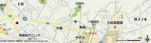 徳島県小松島市中田町奥林58周辺の地図