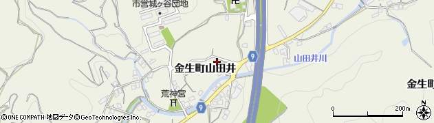 愛媛県四国中央市金生町山田井1377周辺の地図