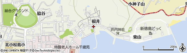 徳島県小松島市中田町（根井）周辺の地図