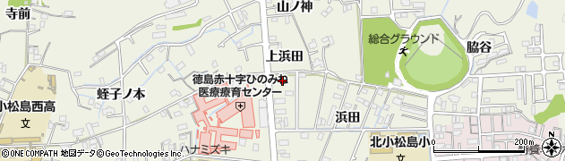 徳島県小松島市中田町上浜田54周辺の地図