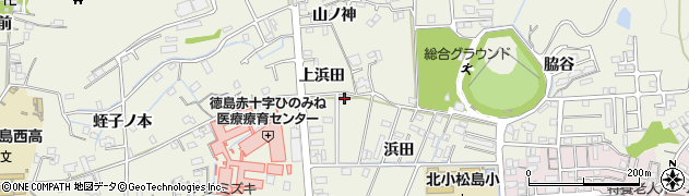 徳島県小松島市中田町上浜田57周辺の地図
