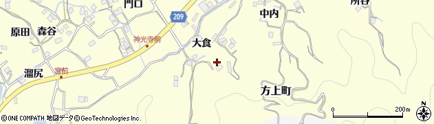 徳島県徳島市方上町大食周辺の地図
