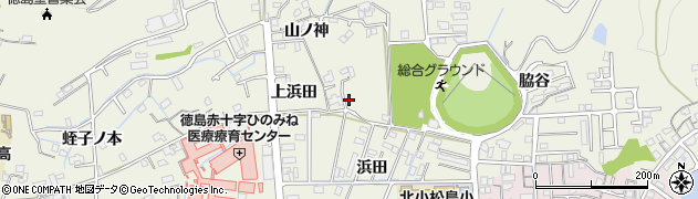 徳島県小松島市中田町上浜田39周辺の地図