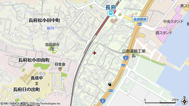 〒752-0933 山口県下関市長府松小田本町の地図