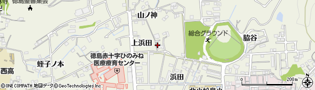 徳島県小松島市中田町上浜田44周辺の地図