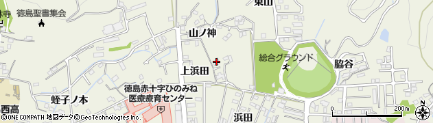 徳島県小松島市中田町上浜田42周辺の地図