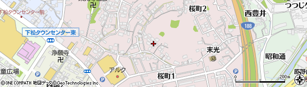 山口県下松市桜町周辺の地図