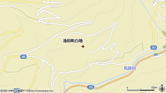 〒778-5251 徳島県三好市池田町白地の地図