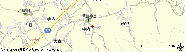 徳島県徳島市方上町（中内）周辺の地図