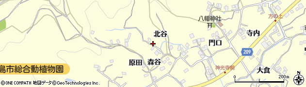 徳島県徳島市方上町北谷19周辺の地図