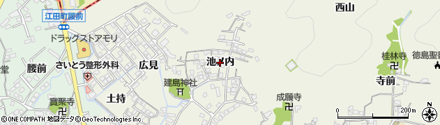 徳島県小松島市中田町（池ノ内）周辺の地図
