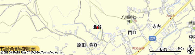 徳島県徳島市方上町北谷周辺の地図