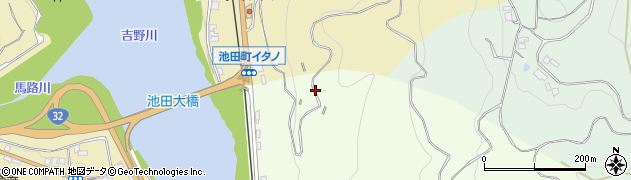 徳島県三好市池田町中西（両千）周辺の地図