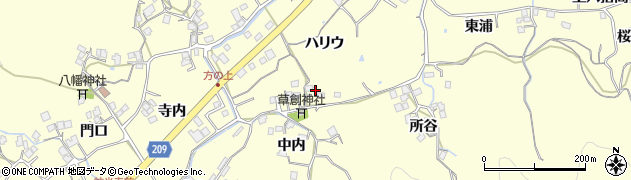 徳島県徳島市方上町（ハリウ）周辺の地図