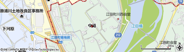 徳島県小松島市江田町（中道）周辺の地図