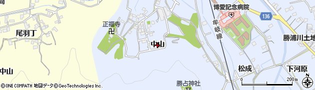 徳島県徳島市勝占町（中山）周辺の地図