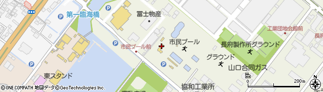 下関市役所　スポーツ振興課市民プール周辺の地図