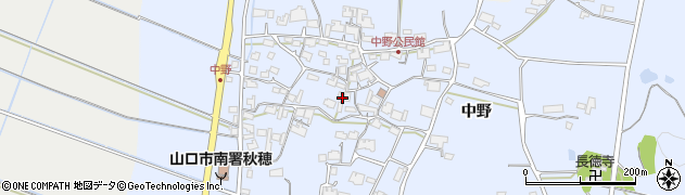 山口県山口市秋穂東中野周辺の地図