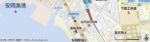 安岡駅前周辺の地図