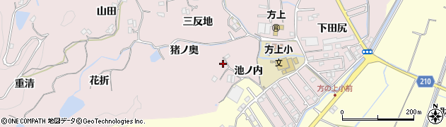 徳島県徳島市北山町（猪ノ奥）周辺の地図