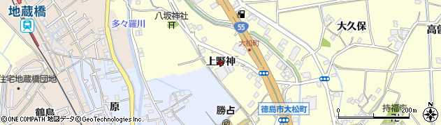 徳島県徳島市大松町（上野神）周辺の地図