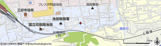 徳島県三好市池田町シンマチ周辺の地図