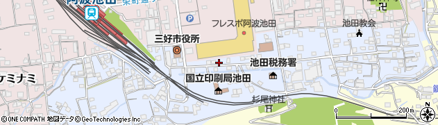 徳島県三好市池田町シンマチ1490周辺の地図