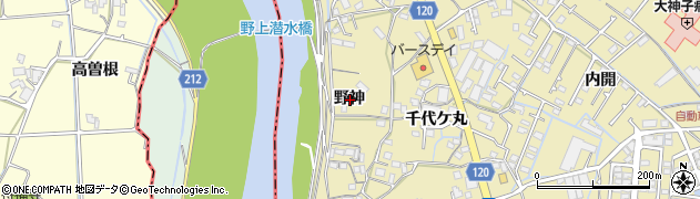 徳島県徳島市大原町野神周辺の地図