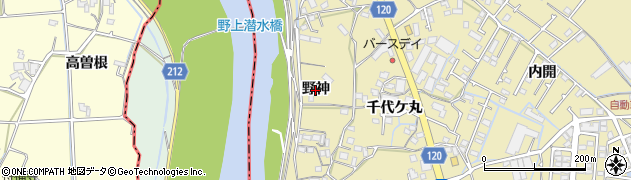 徳島県徳島市大原町（野神）周辺の地図