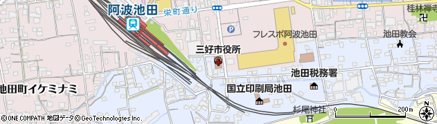 徳島県三好市池田町シンマチ1500周辺の地図
