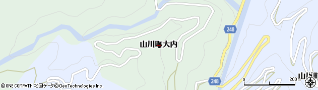 徳島県吉野川市山川町大内周辺の地図