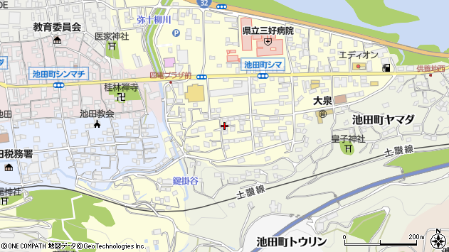 〒778-0005 徳島県三好市池田町シマの地図