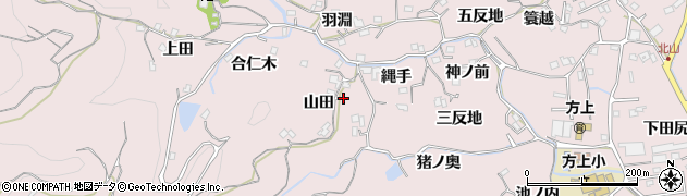 徳島県徳島市北山町山田周辺の地図