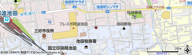 徳島県三好市池田町シンマチ1468周辺の地図
