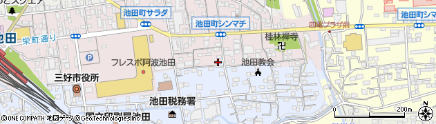 徳島県三好市池田町シンマチ1641周辺の地図