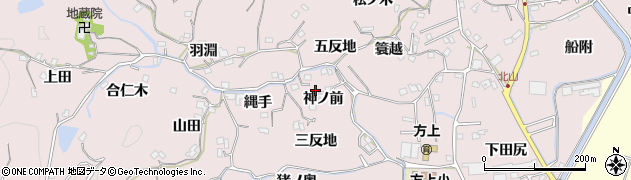 徳島県徳島市北山町（神ノ前）周辺の地図