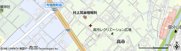 愛媛県今治市高市周辺の地図