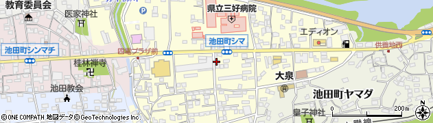 シャンソン化粧品阿波池田営業所周辺の地図