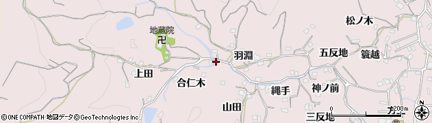 徳島県徳島市北山町（合仁木）周辺の地図