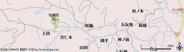 徳島県徳島市北山町（羽淵）周辺の地図